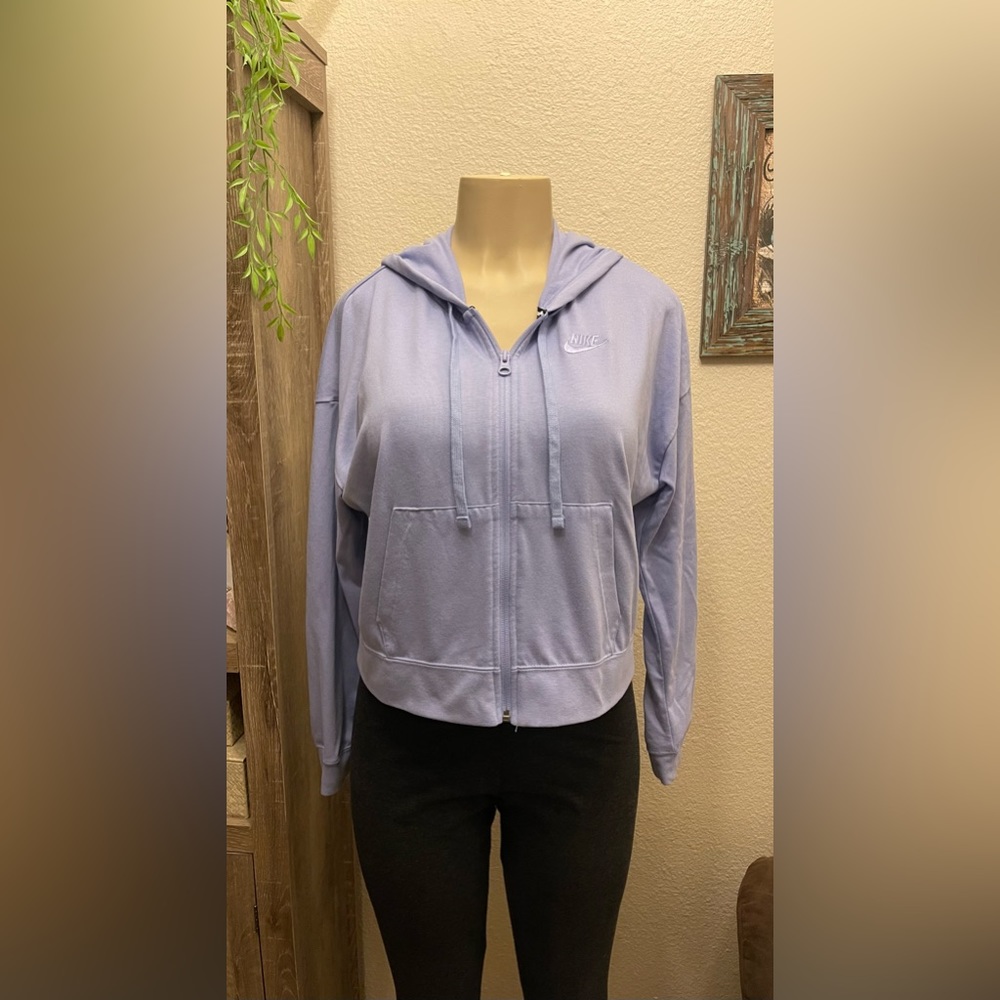 Nike Zip-up Crop sweater in Lilac Purple size S